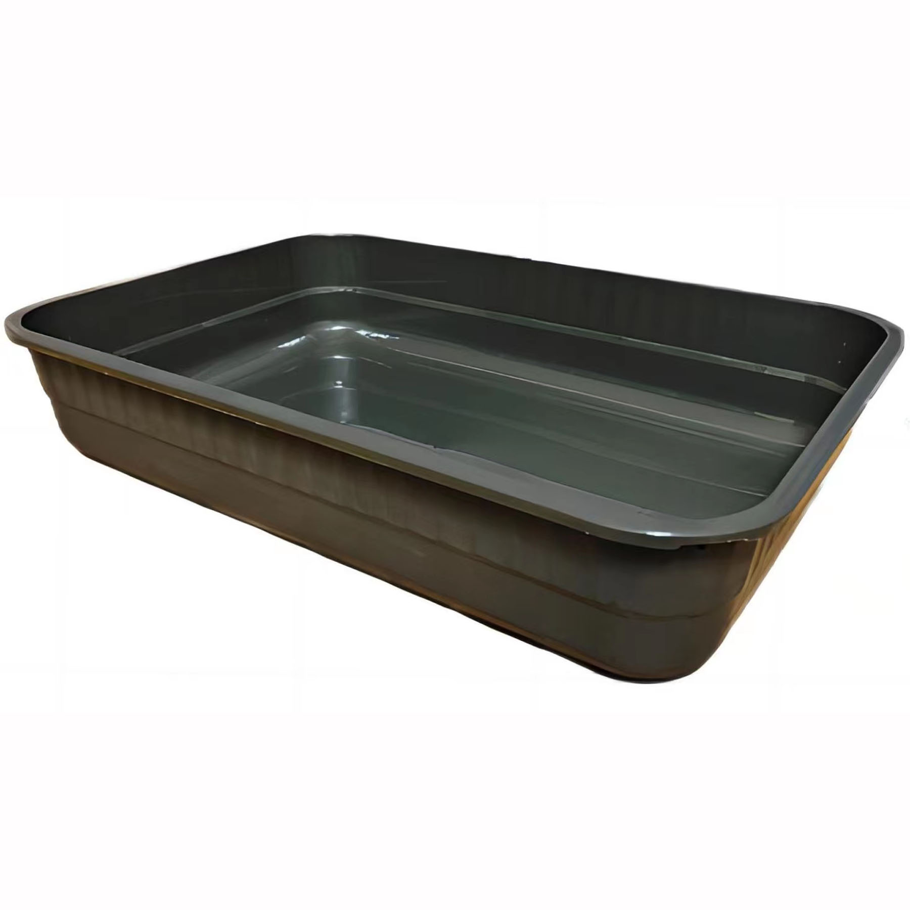 KUNWU Plastic 20" x 14" x 4" Simple Open Cat Litter Box Without Lid (Black Coral) (image for) KUNWU Plastic 20" x 14" x 4" Simple Open Cat Litter Box Without Lid (Black Coral)