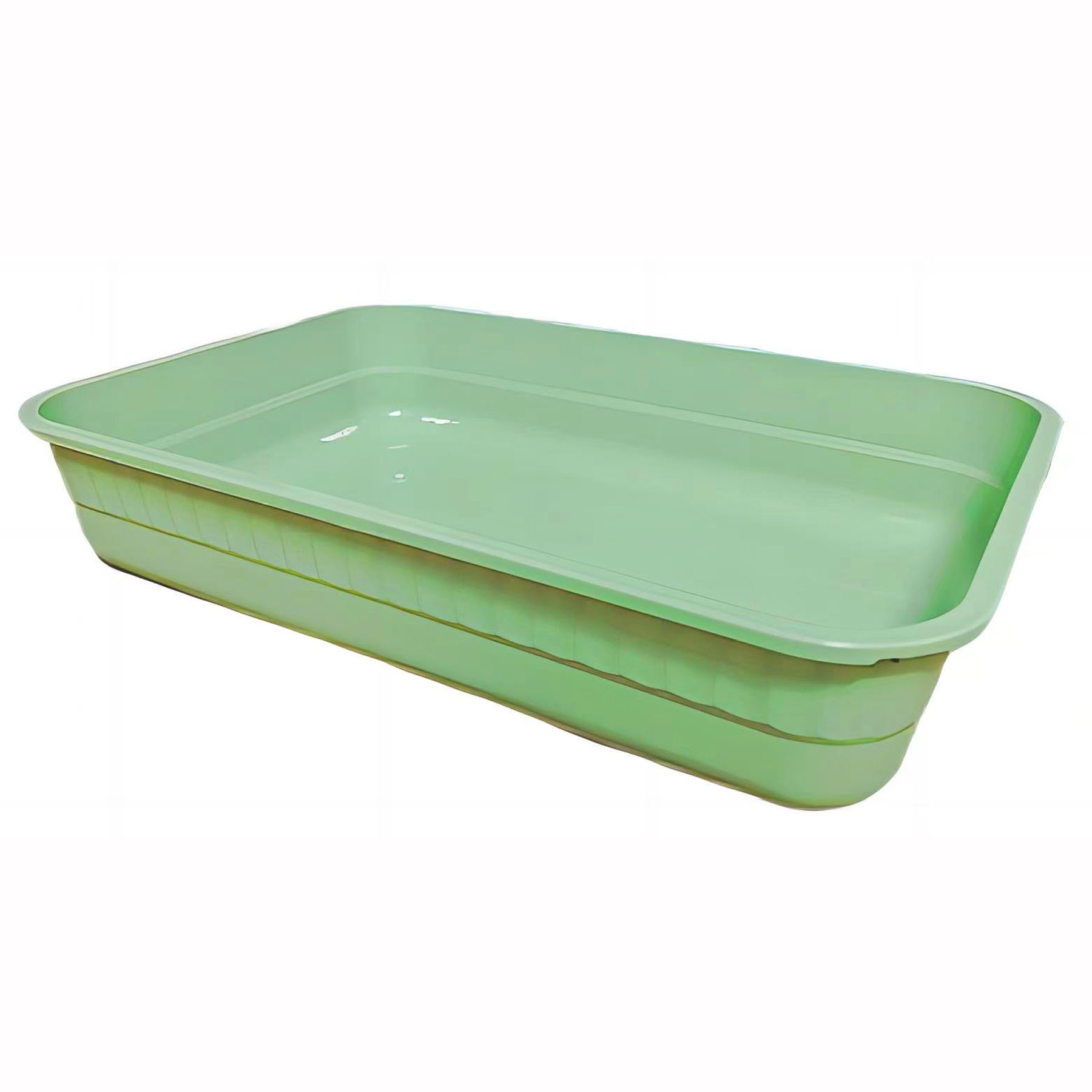 KUNWU Plastic 20" x 14" x 4" Simple Open Cat Litter Box Without Lid (Algae Green) (image for) KUNWU Plastic 20" x 14" x 4" Simple Open Cat Litter Box Without Lid (Algae Green)