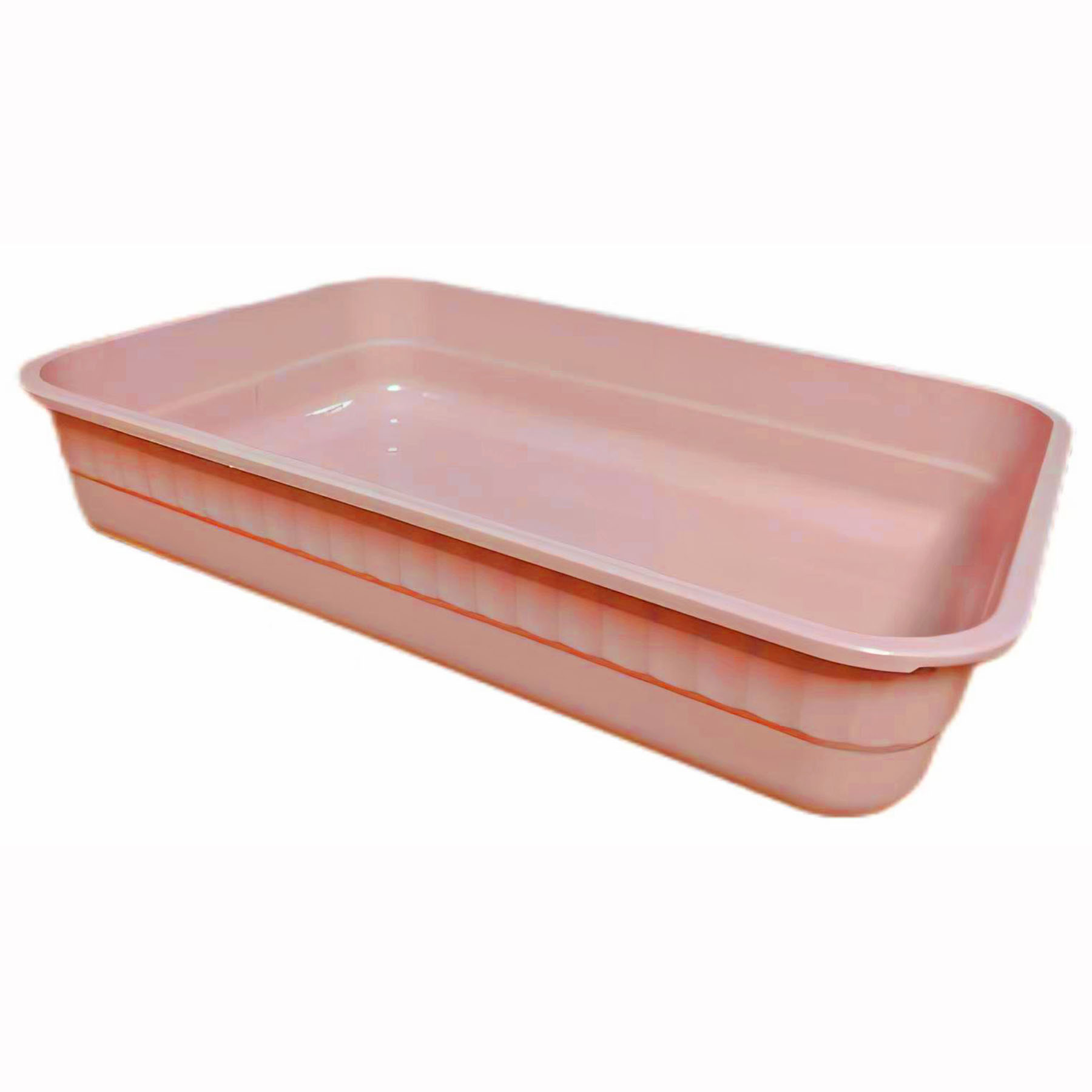 KUNWU Plastic 20" x 14" x 4" Simple Open Cat Litter Box Without Lid (Shell Pink) (image for) KUNWU Plastic 20" x 14" x 4" Simple Open Cat Litter Box Without Lid (Shell Pink)